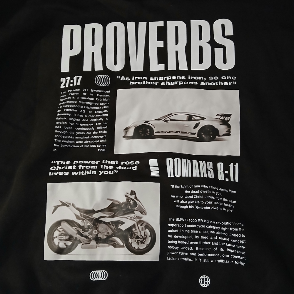 Black Graphic Sweatshirt with Proverbs Design